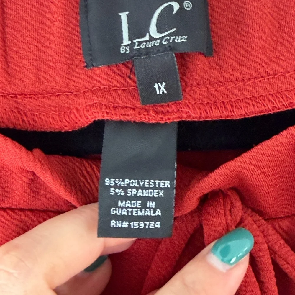 LC by Laura Cruz Burnt Orange Jogger Pants Size 1X NWOT